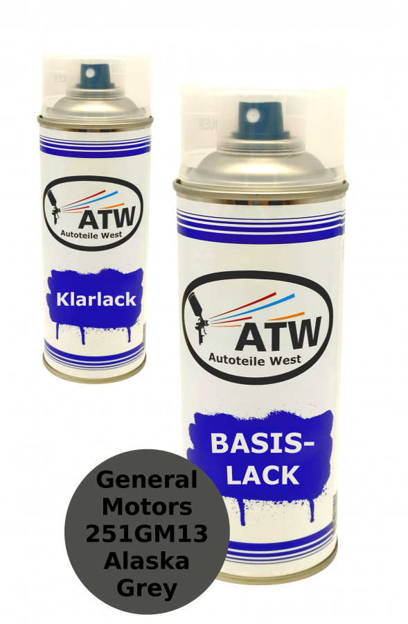 Autolack für General Motors 251GM13 Alaska Grey +400ml Klarlack Set